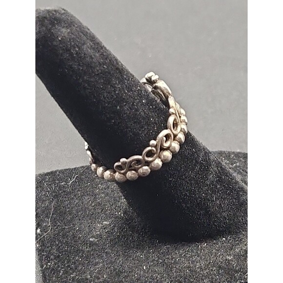 Pandora ALE Signed Sterling Silver Heart Tiara Crown Band Ring Sz 4.5 - Picture 3 of 9